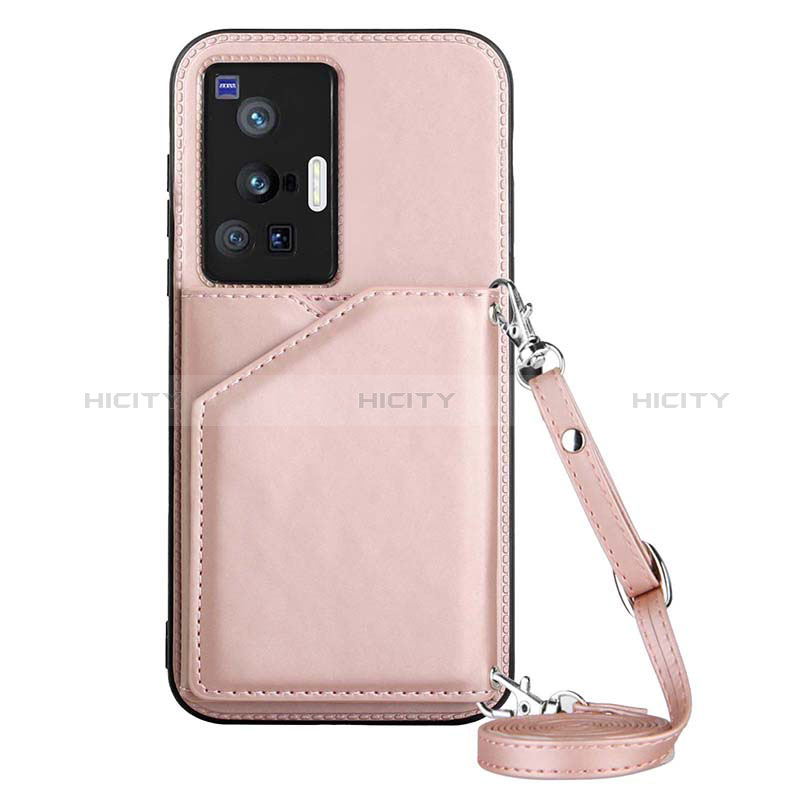 Coque Luxe Cuir Housse Etui Y01B pour Vivo X70 Pro 5G Or Rose Plus