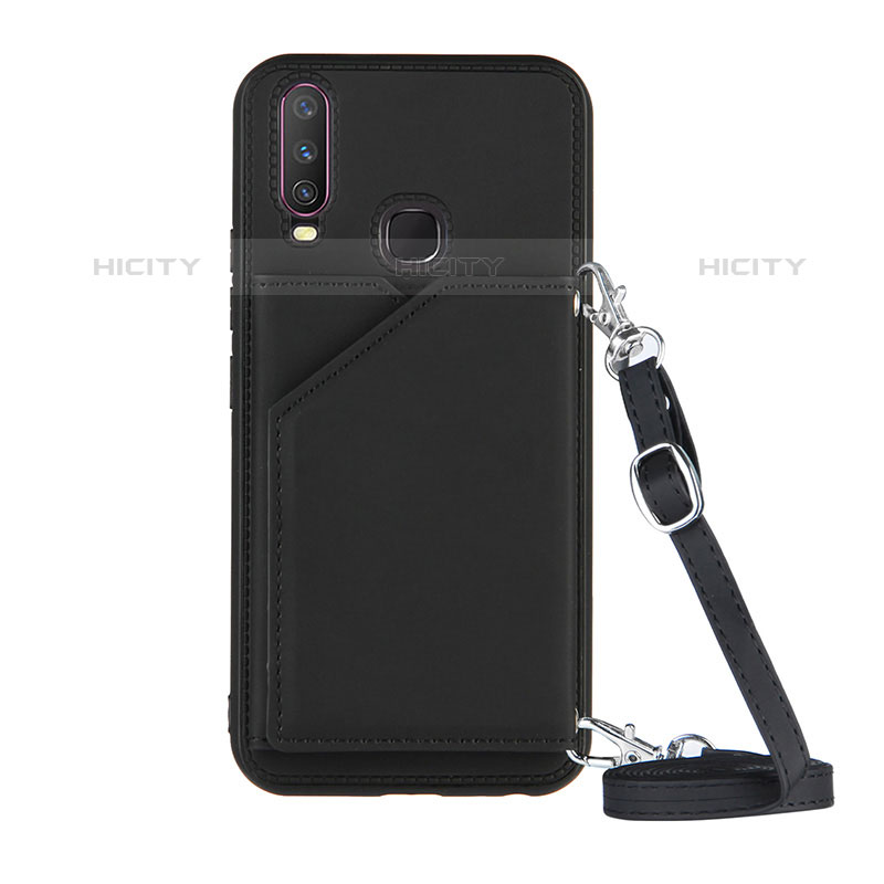 Coque Luxe Cuir Housse Etui Y01B pour Vivo Y11 Noir Plus