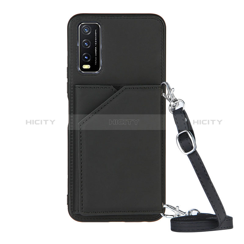 Coque Luxe Cuir Housse Etui Y01B pour Vivo Y11s Noir Plus