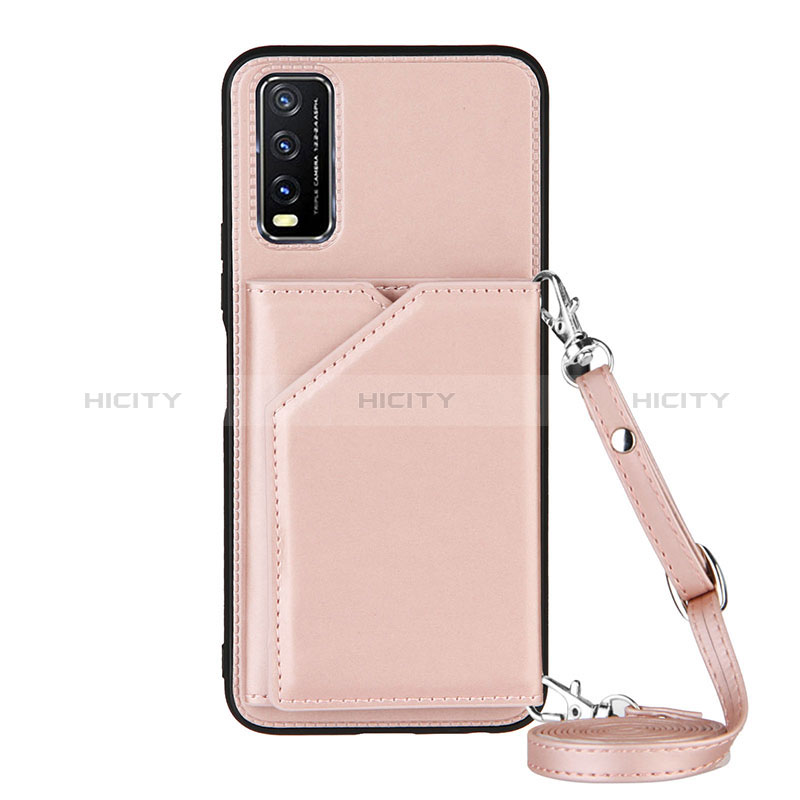 Coque Luxe Cuir Housse Etui Y01B pour Vivo Y11s Or Rose Plus