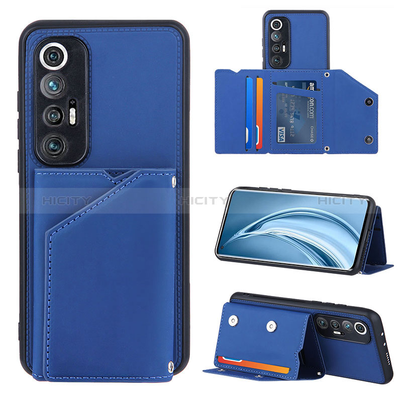 Coque Luxe Cuir Housse Etui Y01B pour Xiaomi Mi 10S 5G Bleu Plus