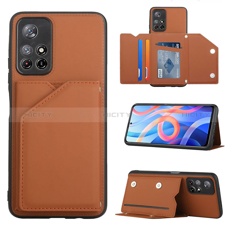 Coque Luxe Cuir Housse Etui Y01B pour Xiaomi Poco M4 Pro 5G Marron Plus