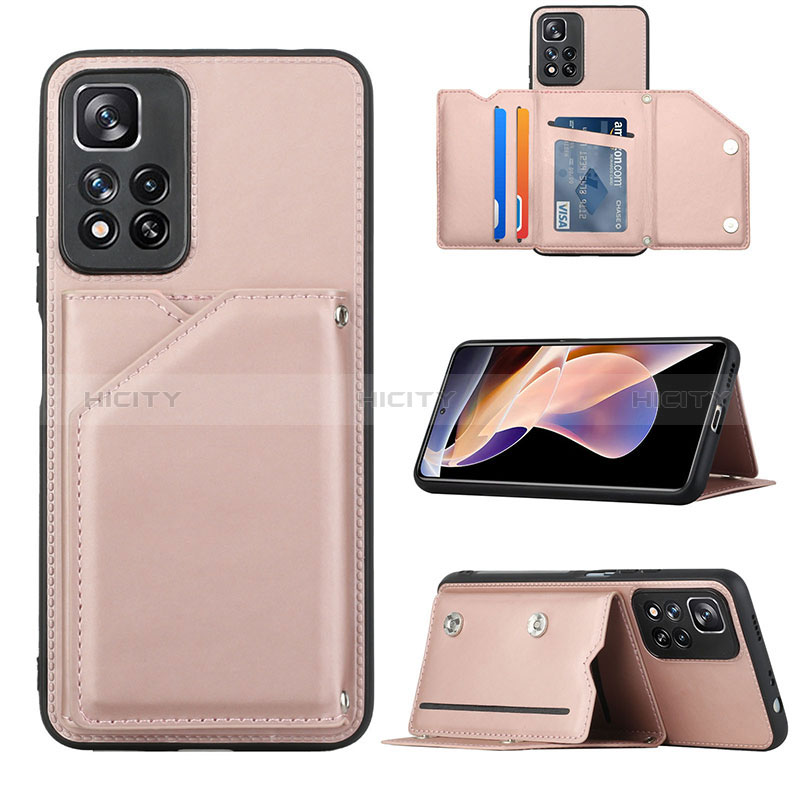 Coque Luxe Cuir Housse Etui Y01B pour Xiaomi Redmi Note 11 Pro+ Plus 5G Or Rose Plus