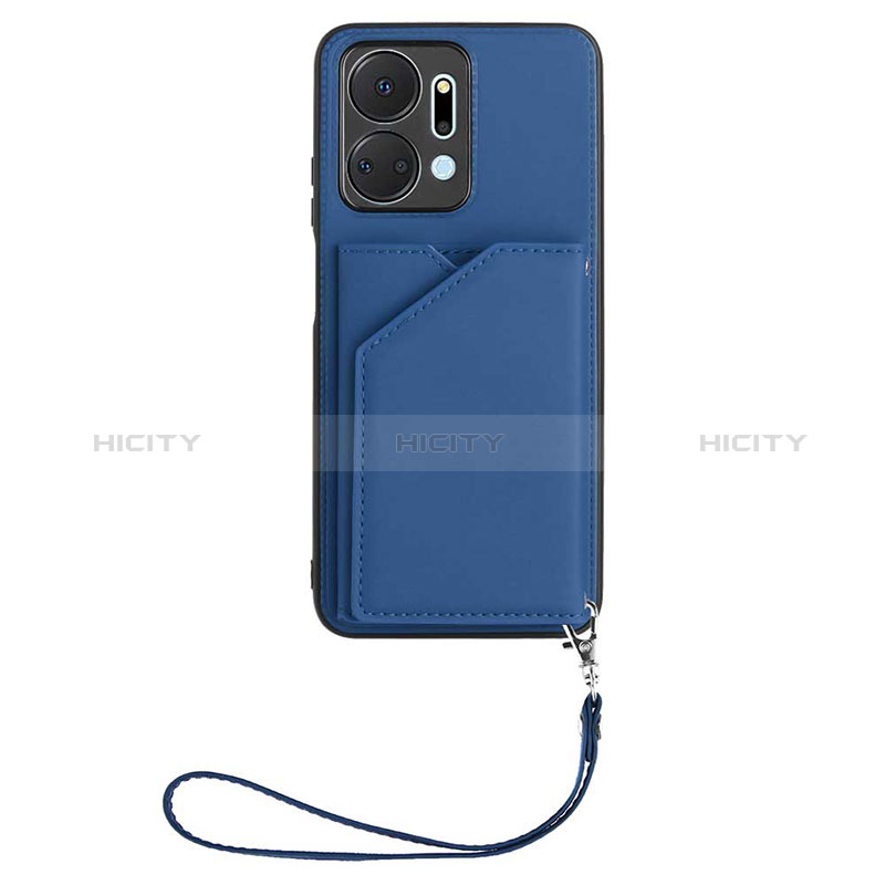 Coque Luxe Cuir Housse Etui Y02B pour Huawei Honor X7a Bleu Plus