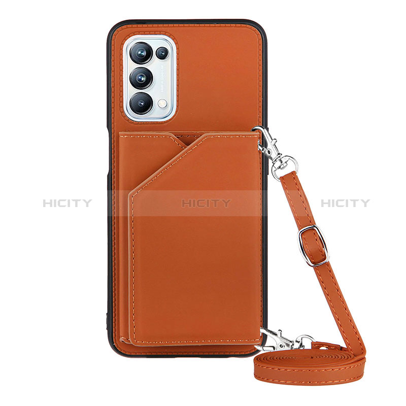 Coque Luxe Cuir Housse Etui Y02B pour Oppo A54 5G Marron Plus