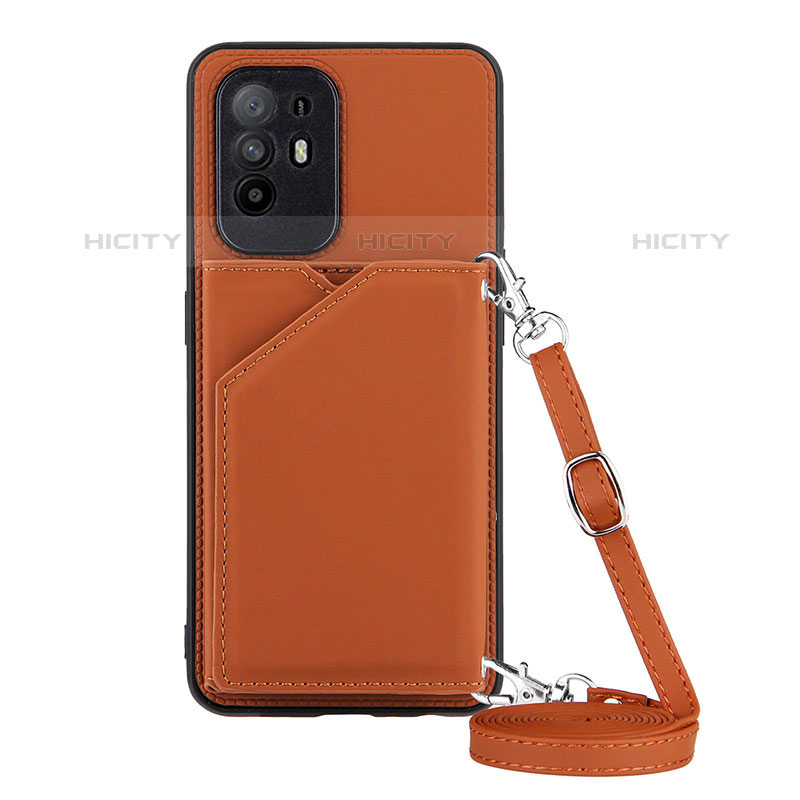 Coque Luxe Cuir Housse Etui Y02B pour Oppo A94 5G Marron Plus