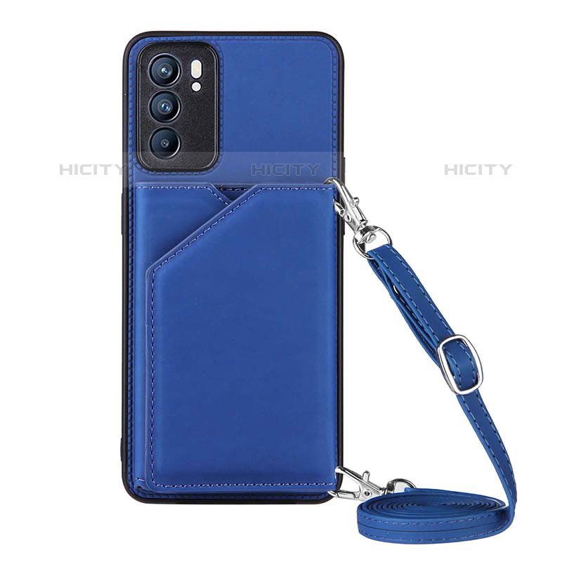 Coque Luxe Cuir Housse Etui Y02B pour Oppo Reno6 5G Bleu Plus