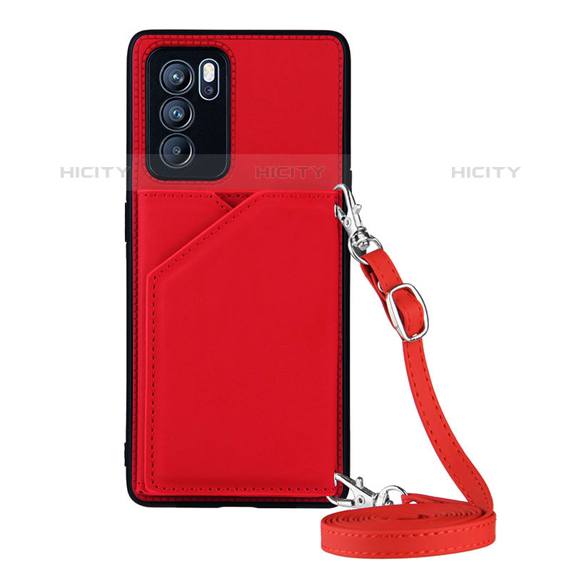 Coque Luxe Cuir Housse Etui Y02B pour Oppo Reno6 Pro 5G India Rouge Plus