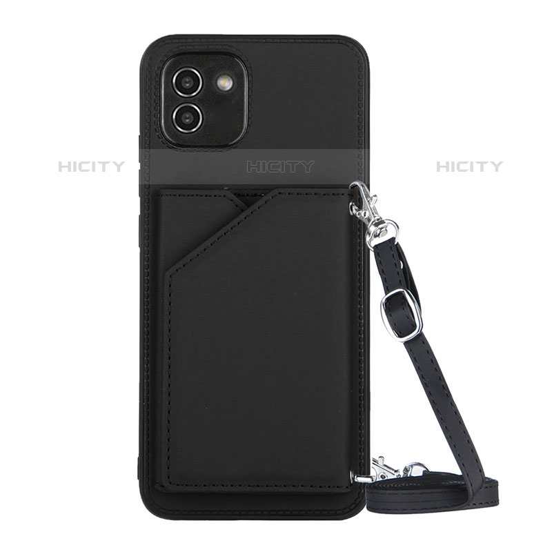 Coque Luxe Cuir Housse Etui Y02B pour Samsung Galaxy A03 Noir Plus