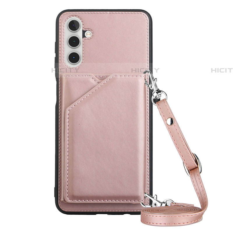 Coque Luxe Cuir Housse Etui Y02B pour Samsung Galaxy A04s Or Rose Plus