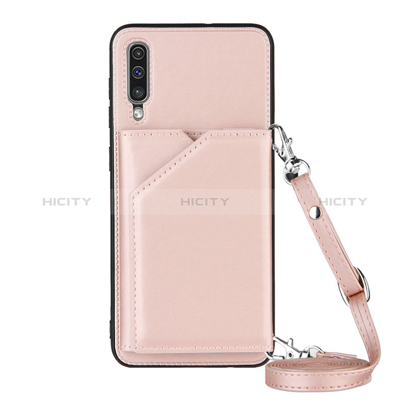 Coque Luxe Cuir Housse Etui Y02B pour Samsung Galaxy A30S Or Rose Plus