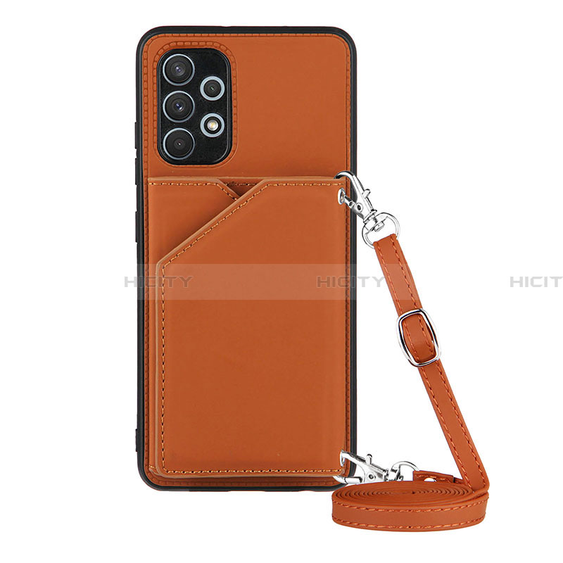 Coque Luxe Cuir Housse Etui Y02B pour Samsung Galaxy A32 4G Marron Plus