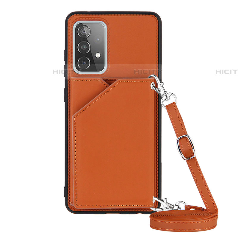 Coque Luxe Cuir Housse Etui Y02B pour Samsung Galaxy A52 4G Marron Plus