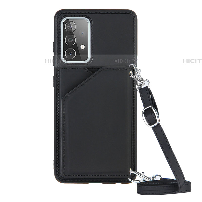 Coque Luxe Cuir Housse Etui Y02B pour Samsung Galaxy A52 4G Noir Plus