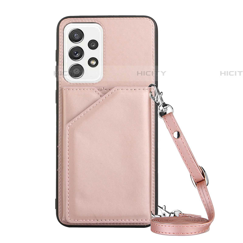 Coque Luxe Cuir Housse Etui Y02B pour Samsung Galaxy A53 5G Or Rose Plus