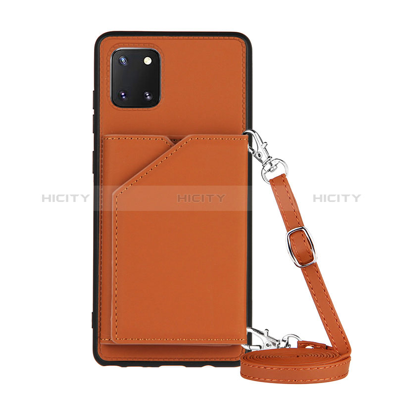 Coque Luxe Cuir Housse Etui Y02B pour Samsung Galaxy A81 Marron Plus