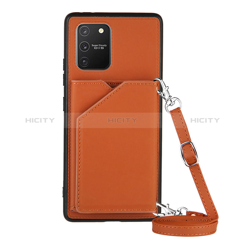 Coque Luxe Cuir Housse Etui Y02B pour Samsung Galaxy A91 Marron Plus