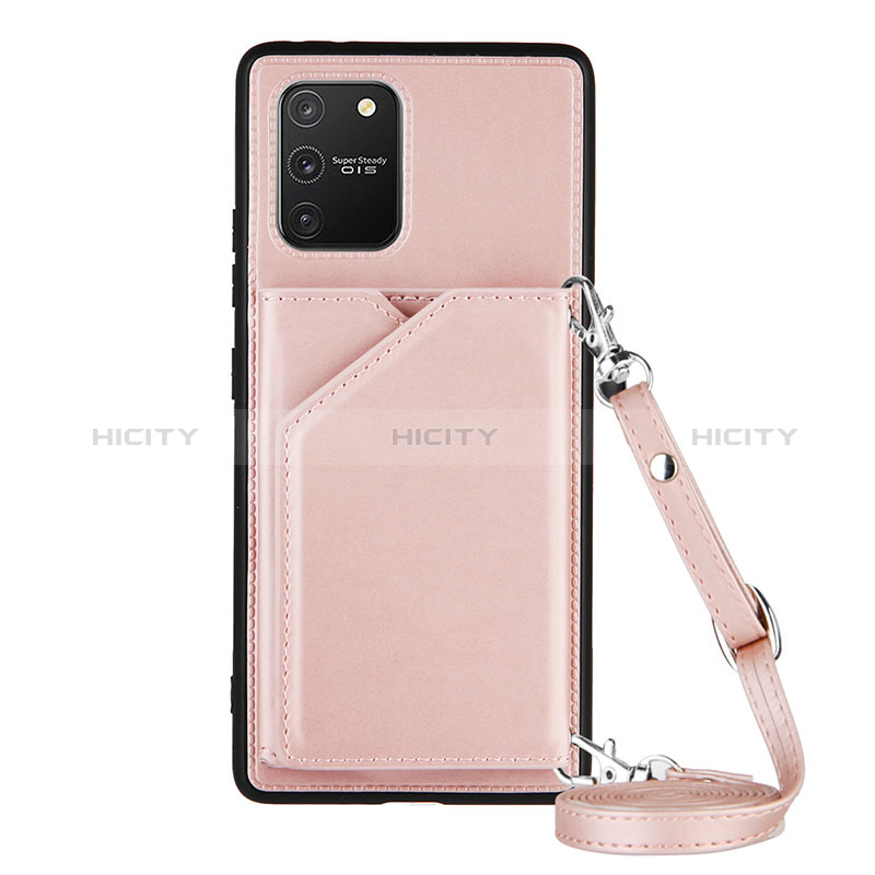 Coque Luxe Cuir Housse Etui Y02B pour Samsung Galaxy A91 Or Rose Plus