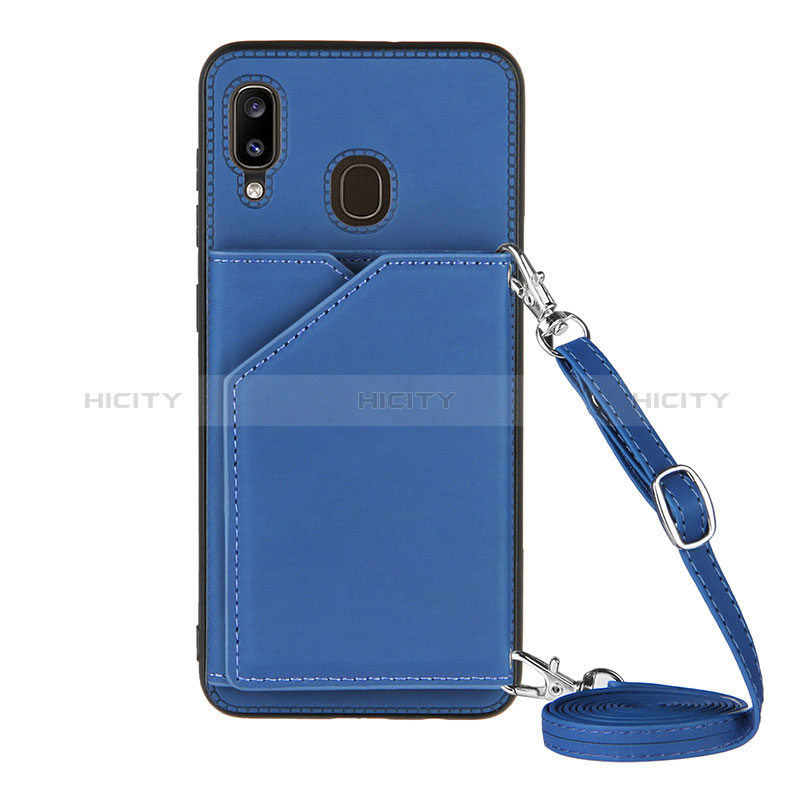 Coque Luxe Cuir Housse Etui Y02B pour Samsung Galaxy M10S Bleu Plus