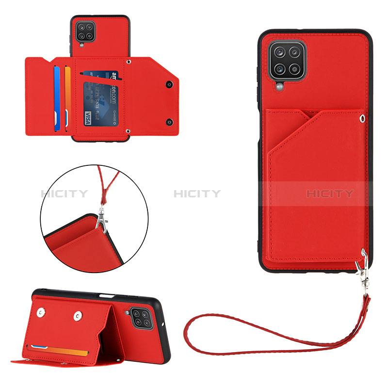 Coque Luxe Cuir Housse Etui Y02B pour Samsung Galaxy M12 Rouge Plus