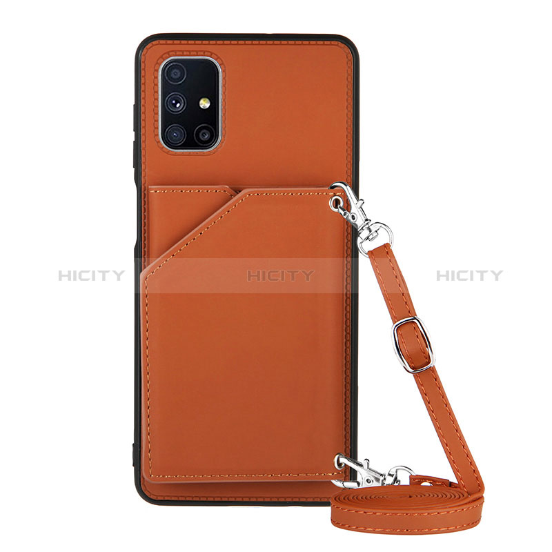 Coque Luxe Cuir Housse Etui Y02B pour Samsung Galaxy M51 Marron Plus