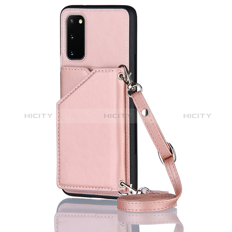 Coque Luxe Cuir Housse Etui Y02B pour Samsung Galaxy S20 5G Or Rose Plus