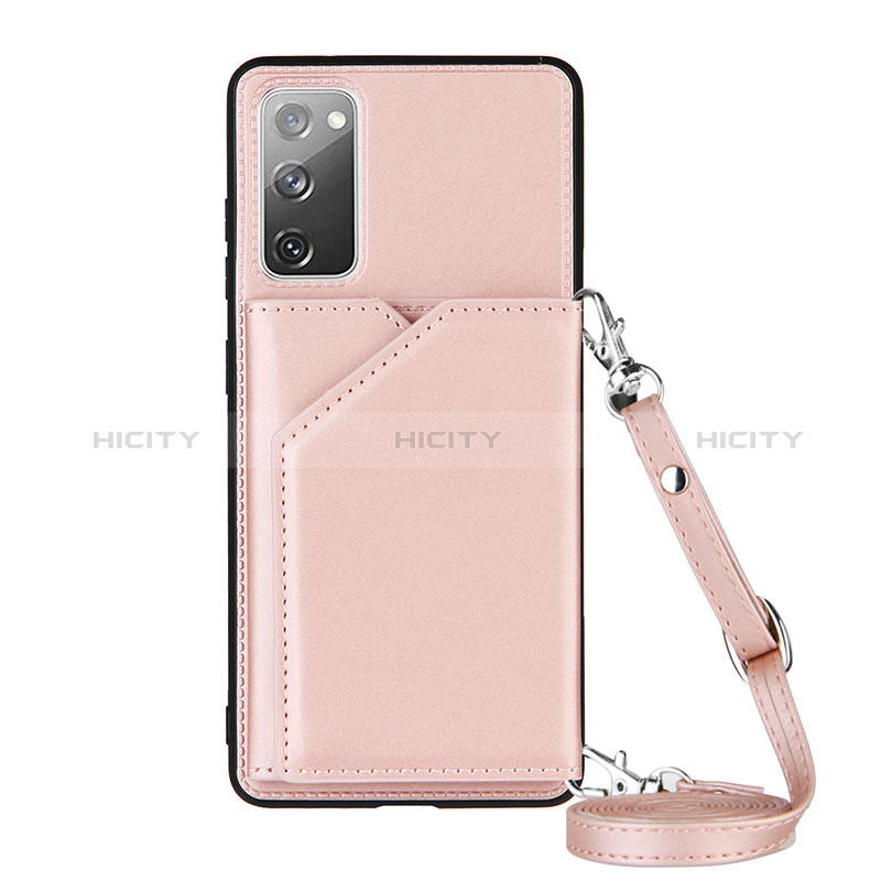 Coque Luxe Cuir Housse Etui Y02B pour Samsung Galaxy S20 Lite 5G Or Rose Plus