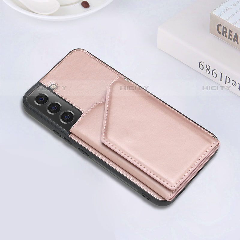 Coque Luxe Cuir Housse Etui Y02B pour Samsung Galaxy S21 FE 5G Or Rose Plus