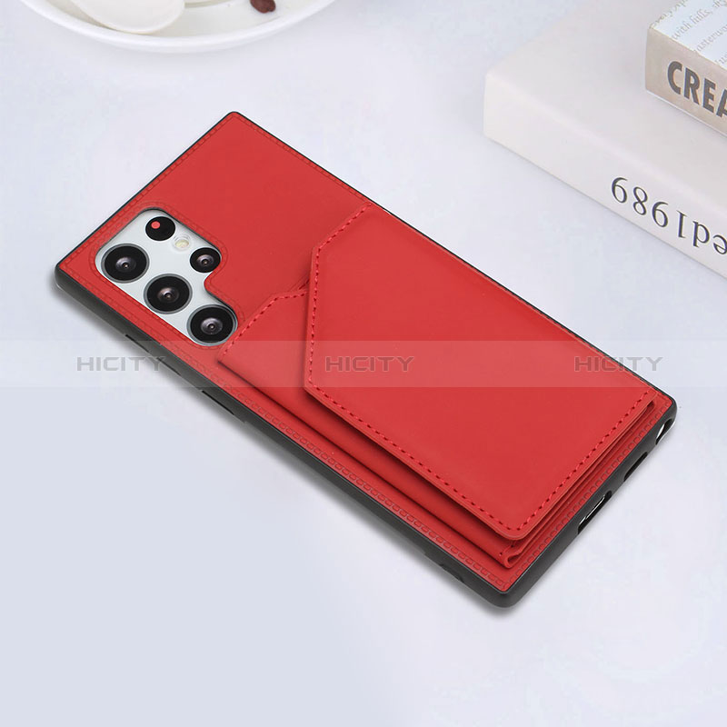 Coque Luxe Cuir Housse Etui Y02B pour Samsung Galaxy S24 Ultra 5G Rouge Plus