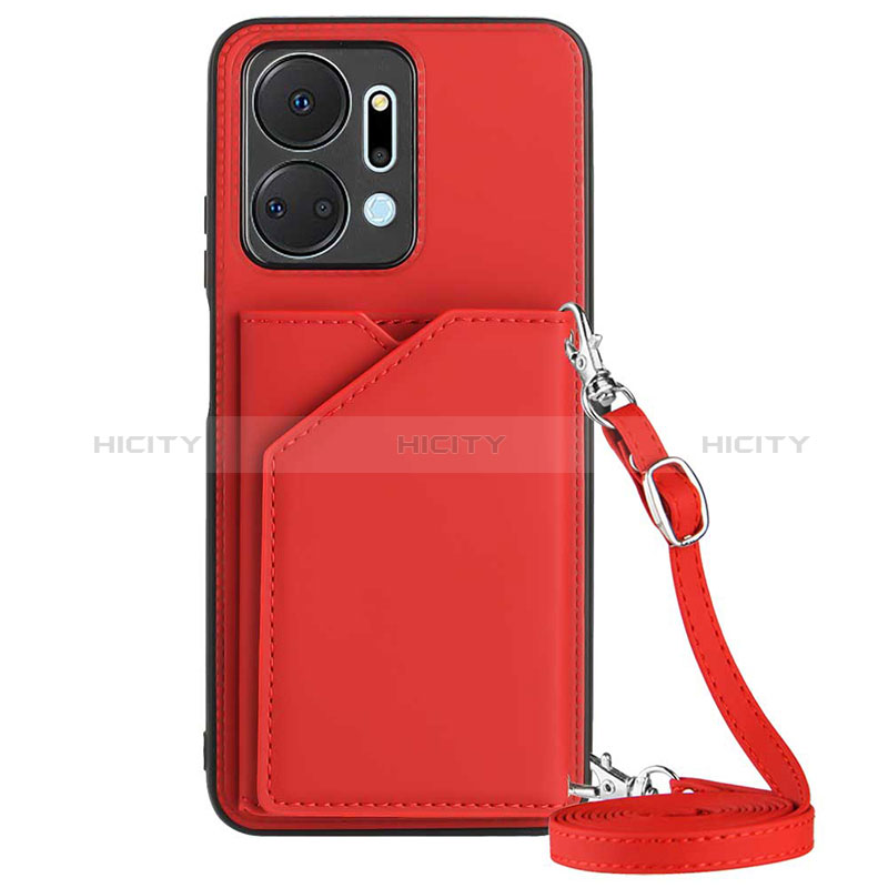 Coque Luxe Cuir Housse Etui Y03B pour Huawei Honor X7a Rouge Plus