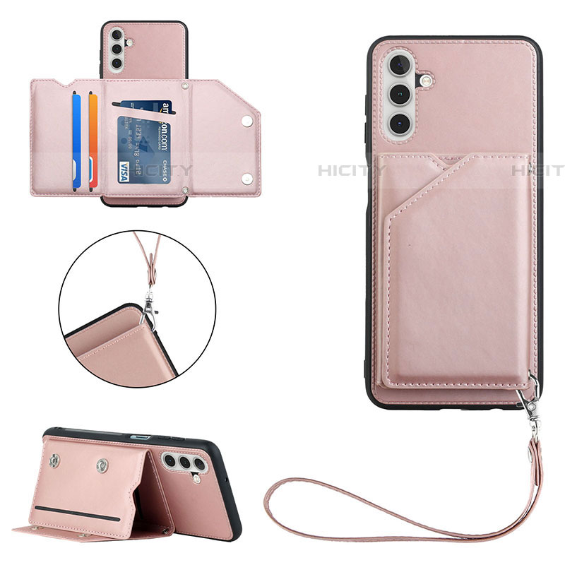 Coque Luxe Cuir Housse Etui Y03B pour Samsung Galaxy A04s Or Rose Plus