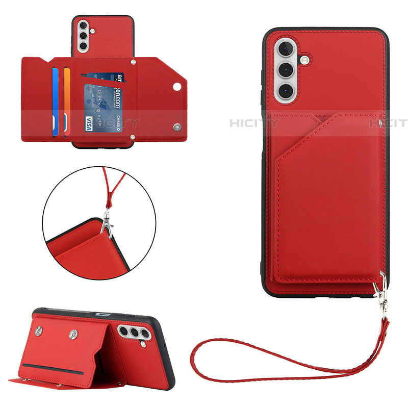 Coque Luxe Cuir Housse Etui Y03B pour Samsung Galaxy A04s Rouge Plus