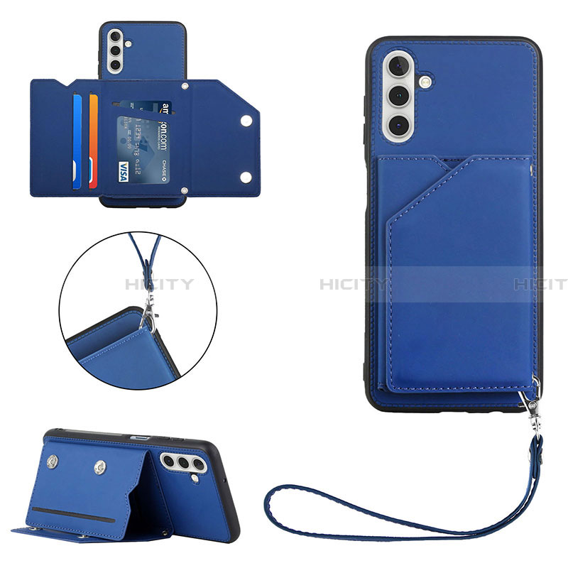 Coque Luxe Cuir Housse Etui Y03B pour Samsung Galaxy A13 5G Bleu Plus