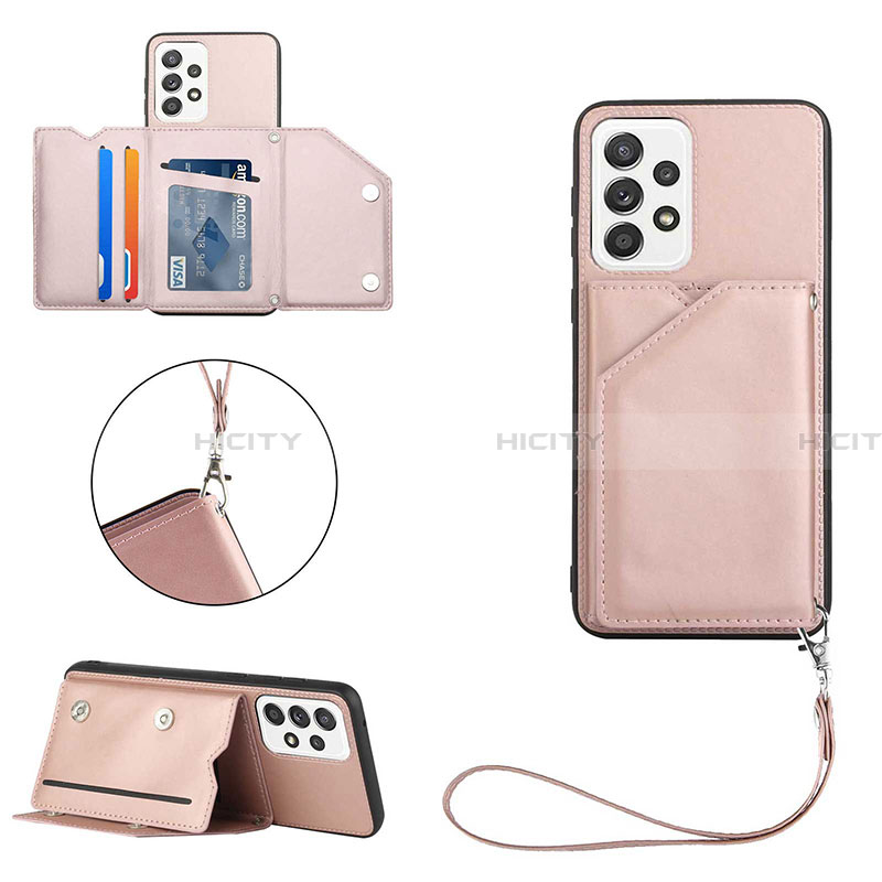 Coque Luxe Cuir Housse Etui Y03B pour Samsung Galaxy A33 5G Or Rose Plus