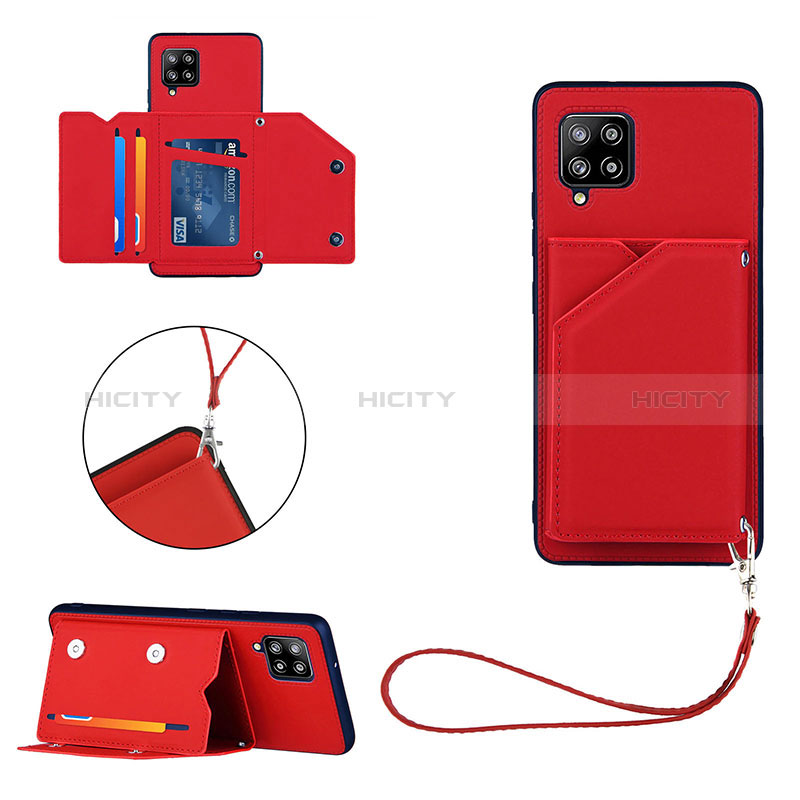 Coque Luxe Cuir Housse Etui Y03B pour Samsung Galaxy A42 5G Rouge Plus