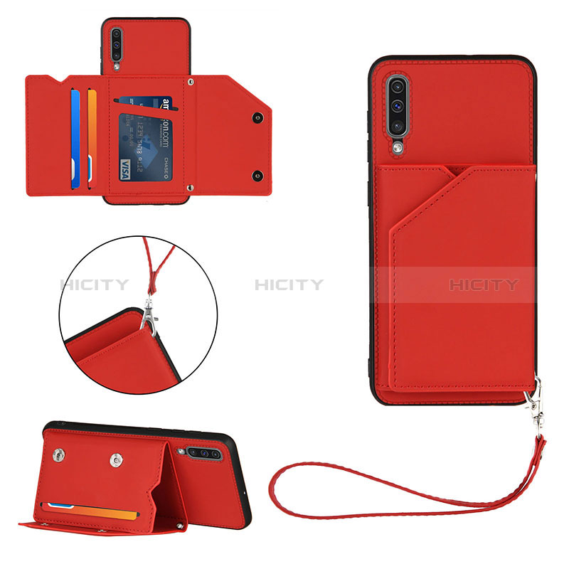 Coque Luxe Cuir Housse Etui Y03B pour Samsung Galaxy A50 Rouge Plus