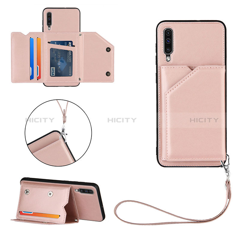 Coque Luxe Cuir Housse Etui Y03B pour Samsung Galaxy A50S Or Rose Plus