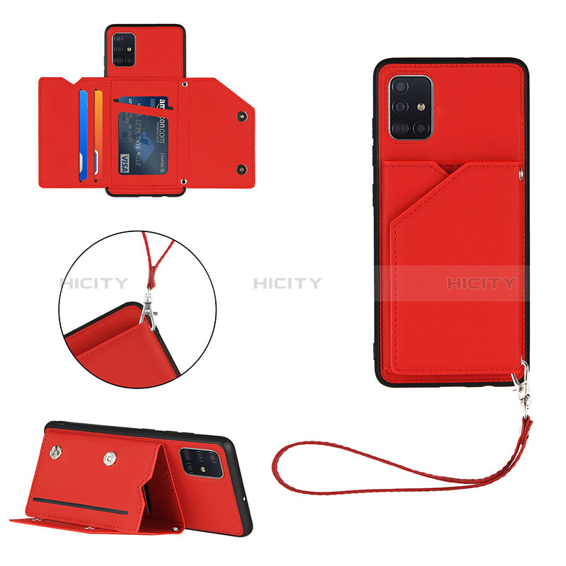 Coque Luxe Cuir Housse Etui Y03B pour Samsung Galaxy A51 5G Rouge Plus