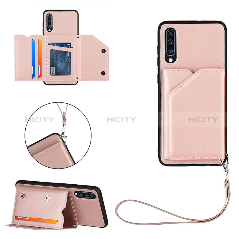 Coque Luxe Cuir Housse Etui Y03B pour Samsung Galaxy A70S Or Rose Plus
