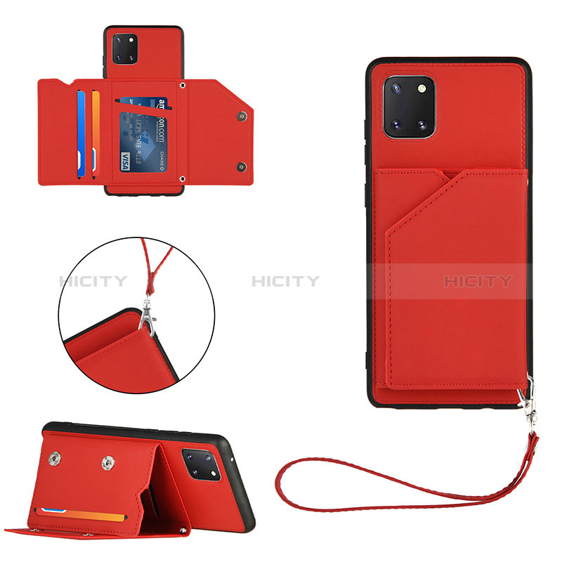 Coque Luxe Cuir Housse Etui Y03B pour Samsung Galaxy A81 Rouge Plus