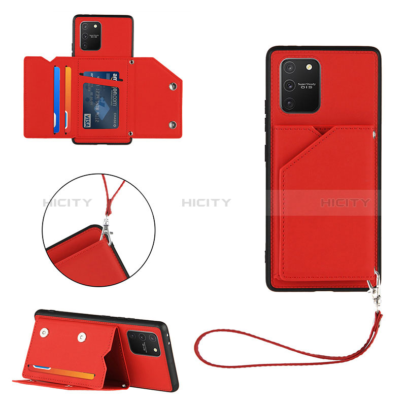 Coque Luxe Cuir Housse Etui Y03B pour Samsung Galaxy A91 Rouge Plus