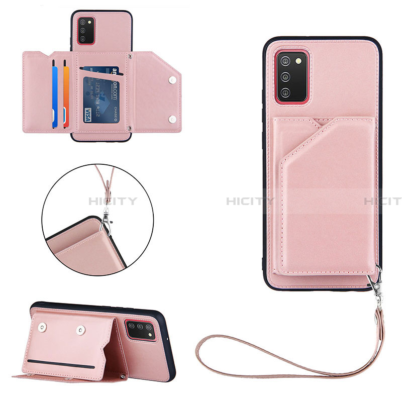 Coque Luxe Cuir Housse Etui Y03B pour Samsung Galaxy F02S SM-E025F Or Rose Plus