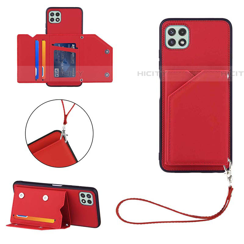Coque Luxe Cuir Housse Etui Y03B pour Samsung Galaxy F42 5G Rouge Plus