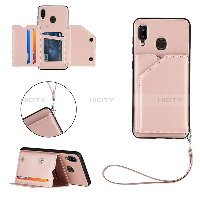 Coque Luxe Cuir Housse Etui Y03B pour Samsung Galaxy M10S Or Rose Plus