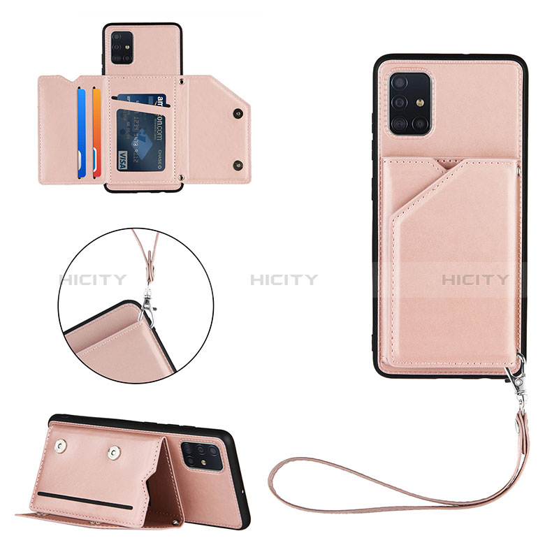 Coque Luxe Cuir Housse Etui Y03B pour Samsung Galaxy M40S Or Rose Plus