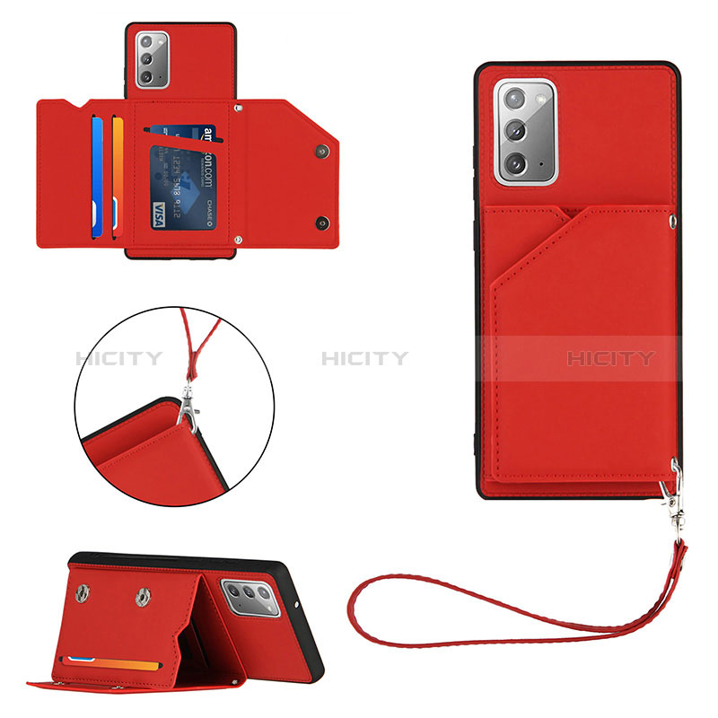 Coque Luxe Cuir Housse Etui Y03B pour Samsung Galaxy Note 20 5G Rouge Plus