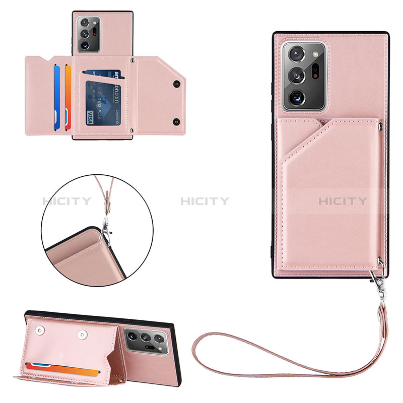 Coque Luxe Cuir Housse Etui Y03B pour Samsung Galaxy Note 20 Ultra 5G Or Rose Plus