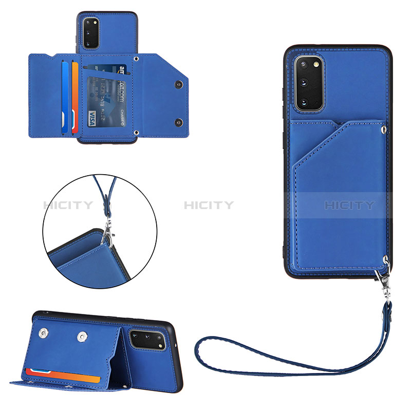 Coque Luxe Cuir Housse Etui Y03B pour Samsung Galaxy S20 5G Bleu Plus