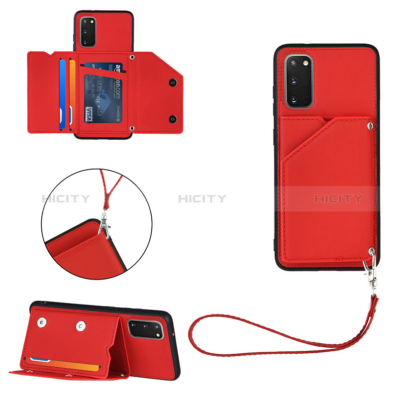 Coque Luxe Cuir Housse Etui Y03B pour Samsung Galaxy S20 5G Rouge Plus