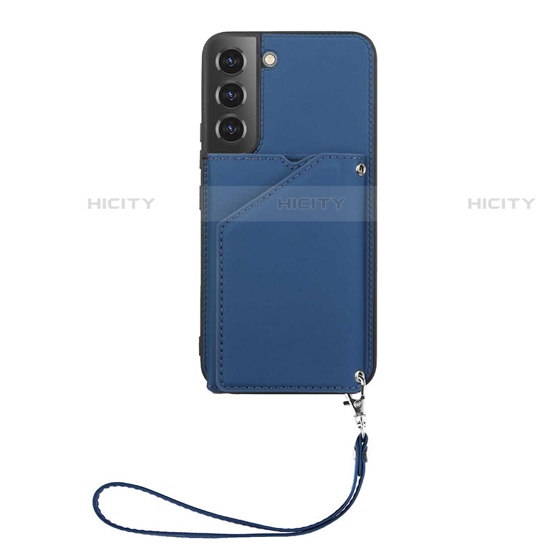 Coque Luxe Cuir Housse Etui Y03B pour Samsung Galaxy S21 5G Bleu Plus